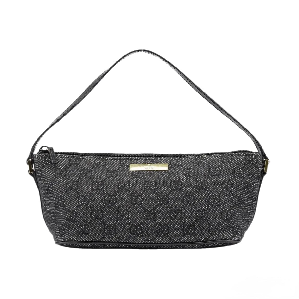 Gucci Black Denim Pochette Bag