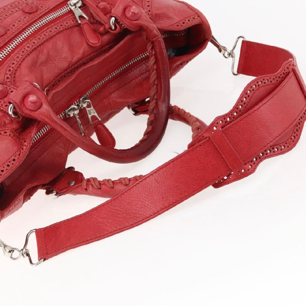 Balenciaga Red Lace City Bag