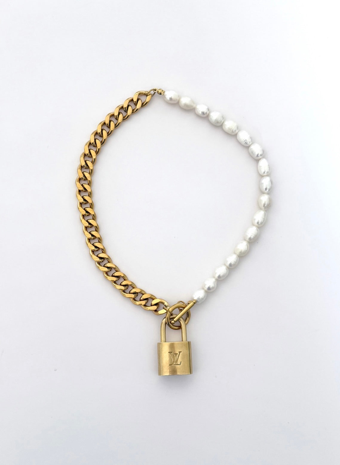 Reworked LV Pearl Lock Chain