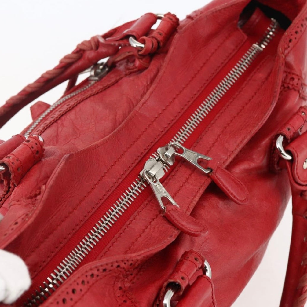 Balenciaga Red Lace City Bag