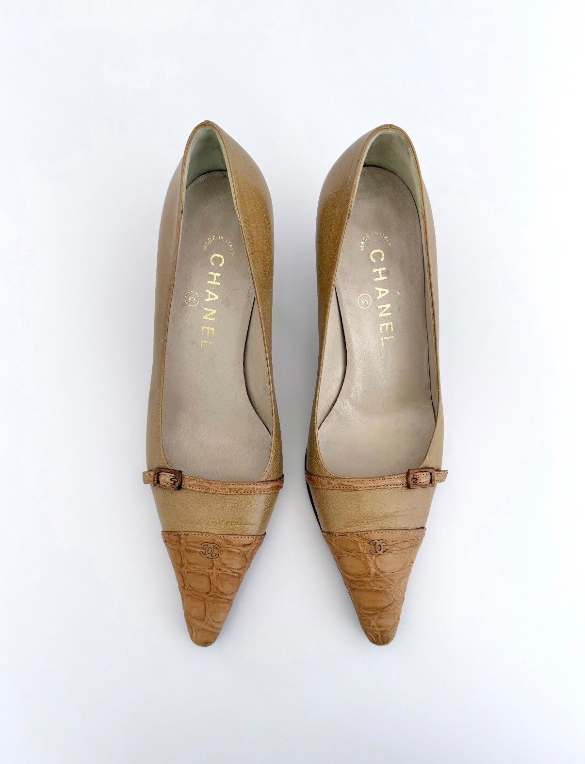 Chanel Python Vintage Kitten Heels