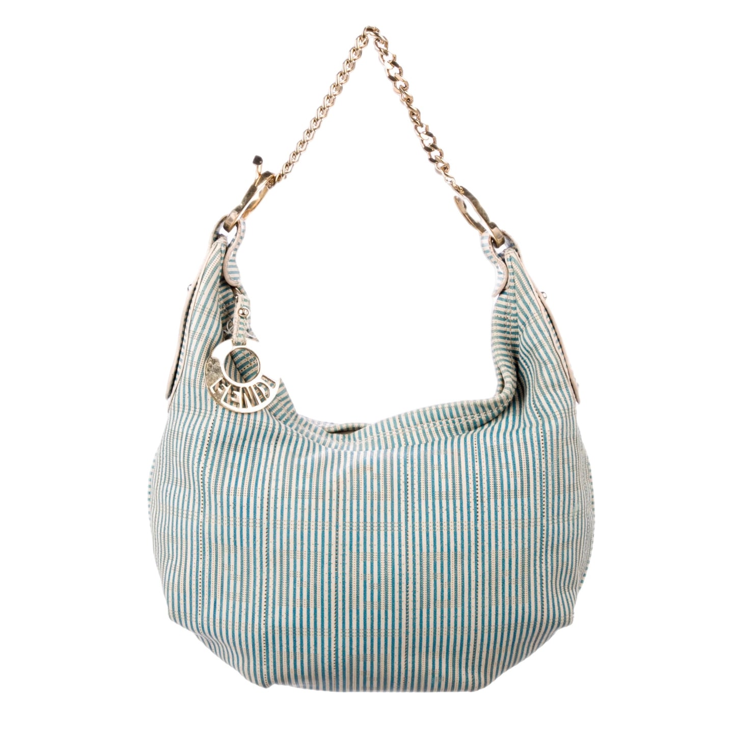 Fendi Denim Perforated Hobo Bag