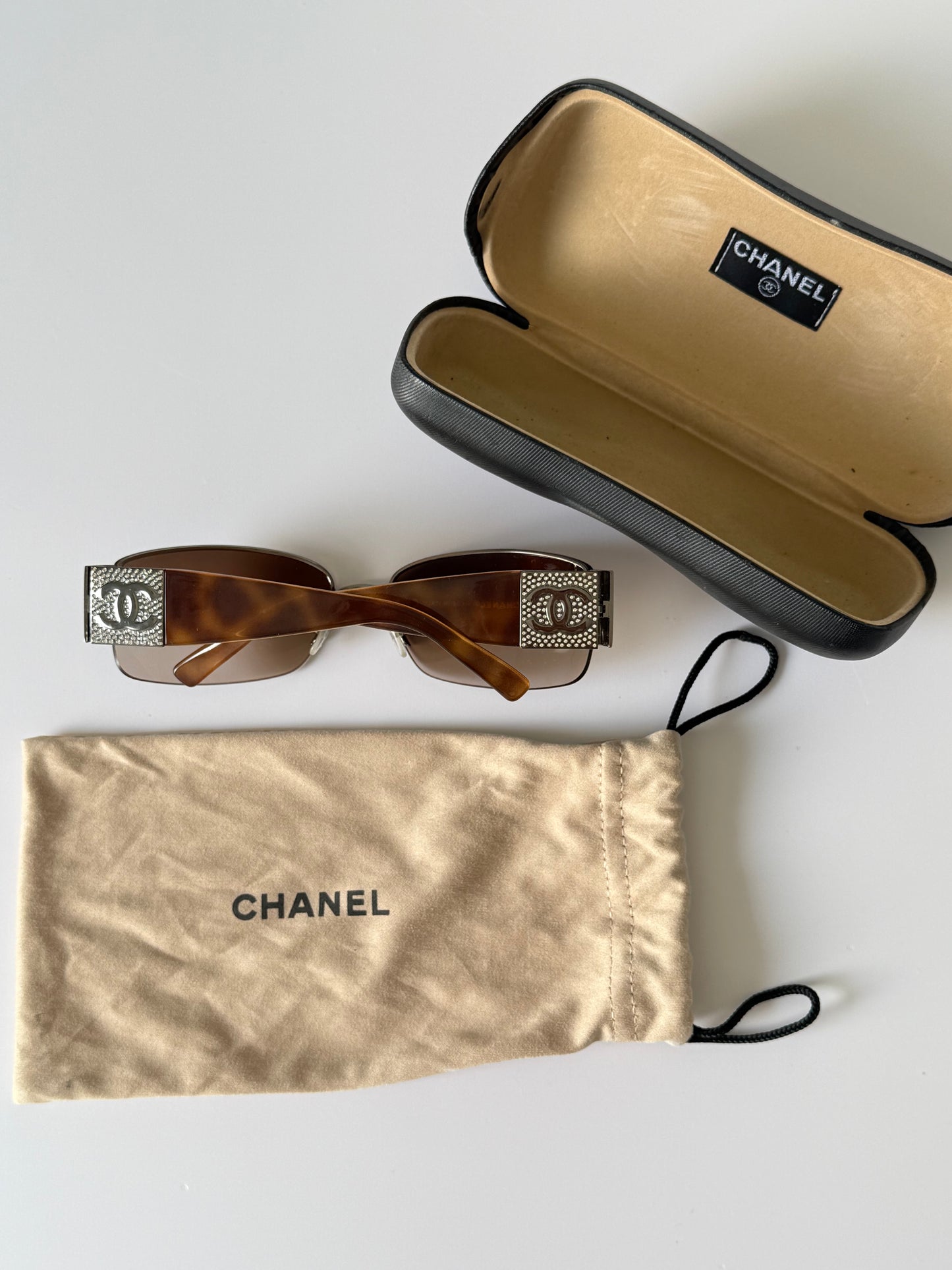 Chanel Diamantè Tortoise Sunglasses
