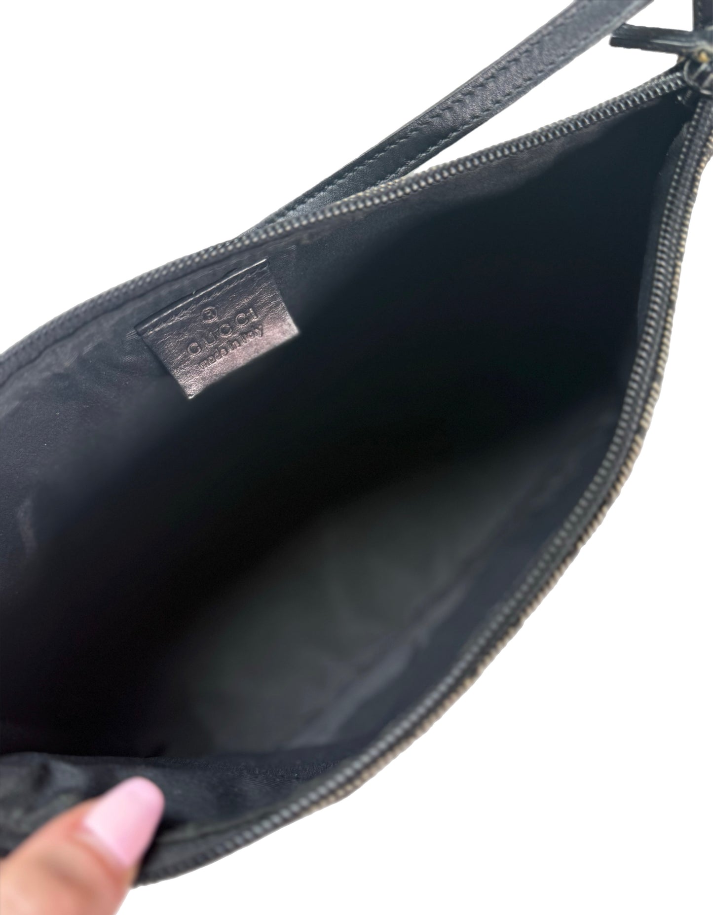 Gucci Black Denim Pochette Bag