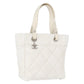 Chanel Paris Biarritz White Quilted Tore Bag