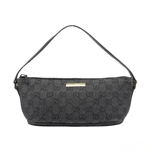 Gucci Black Denim Pochette Bag
