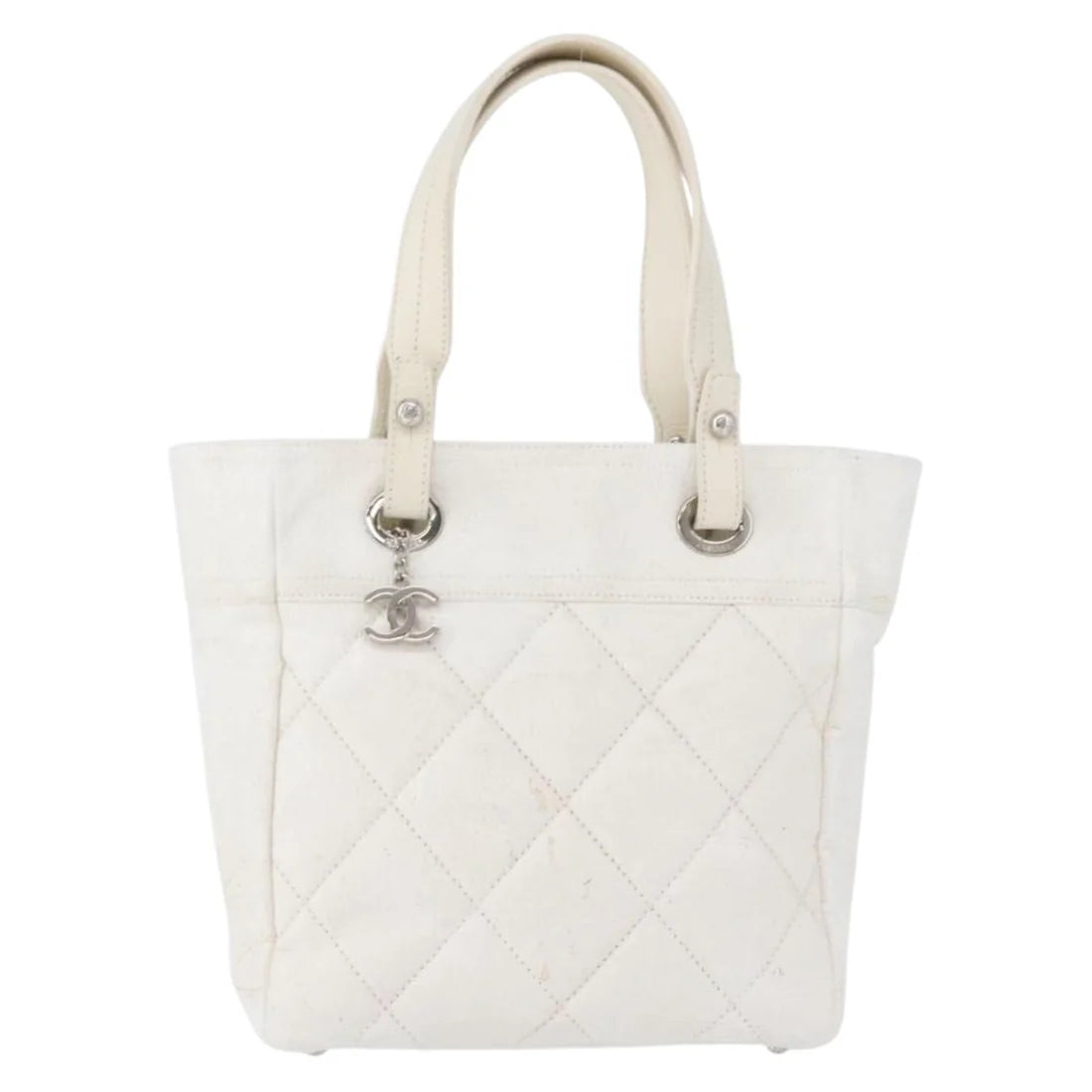 Chanel Paris Biarritz White Quilted Tore Bag