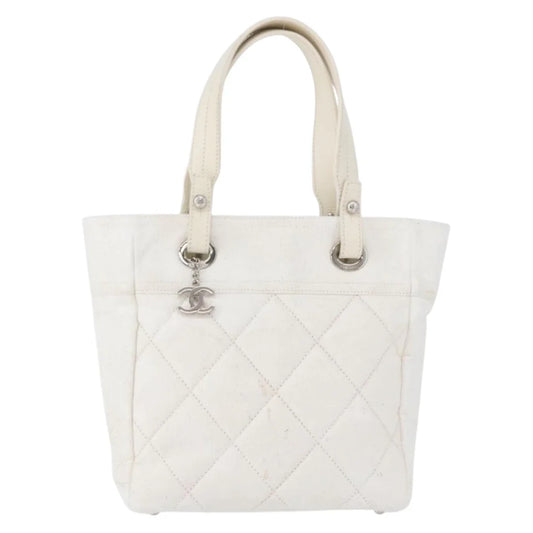Chanel Paris Biarritz White Quilted Tore Bag