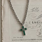 GUCCI EMRALD CROSS NECKLACE