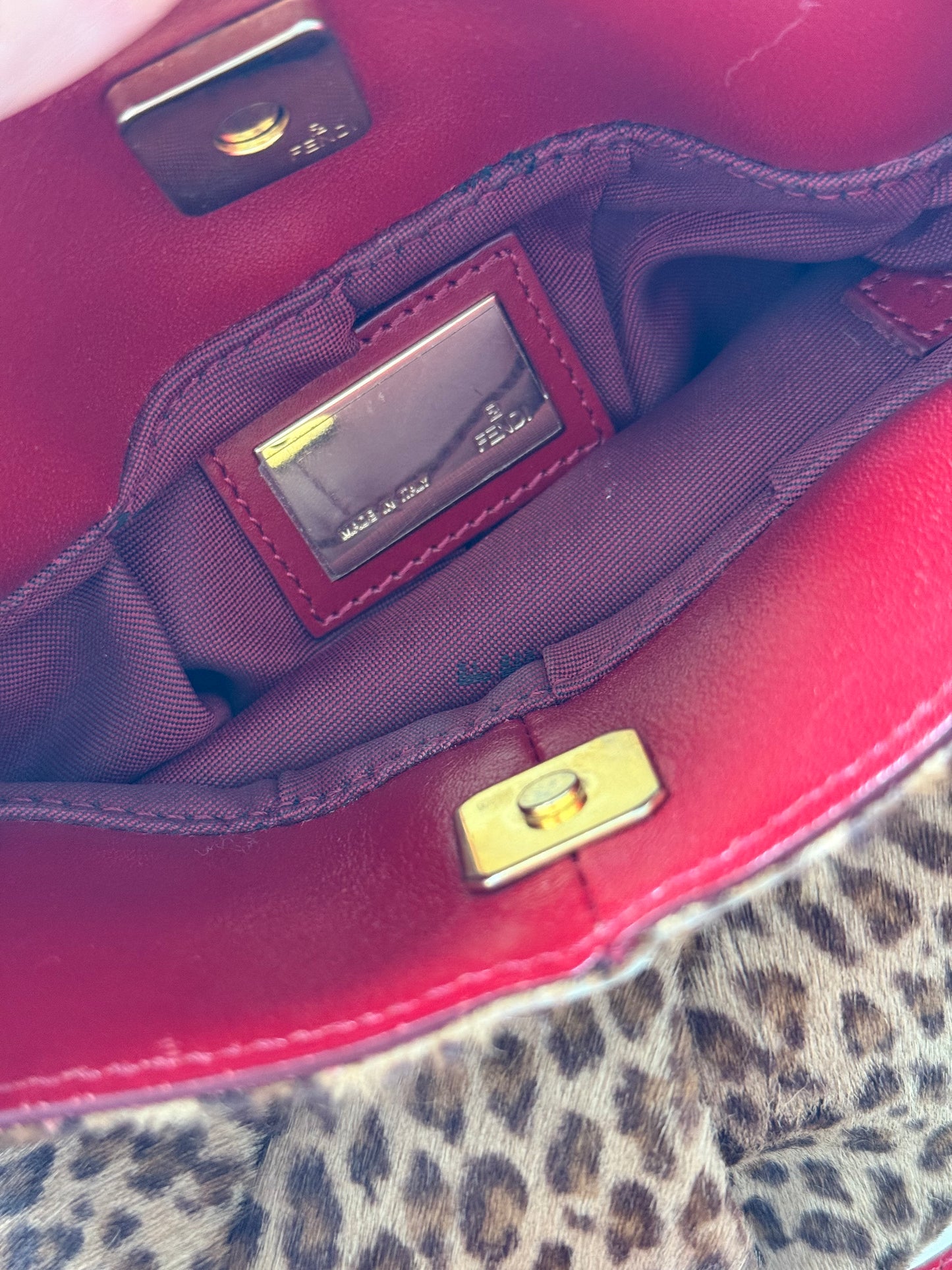 Fendi Leopard Ponyhair Mini Chef Bag
