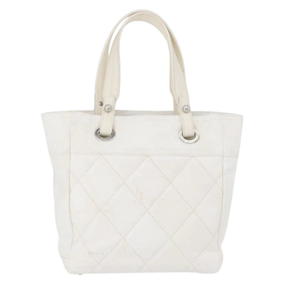 Chanel Paris Biarritz White Quilted Tore Bag