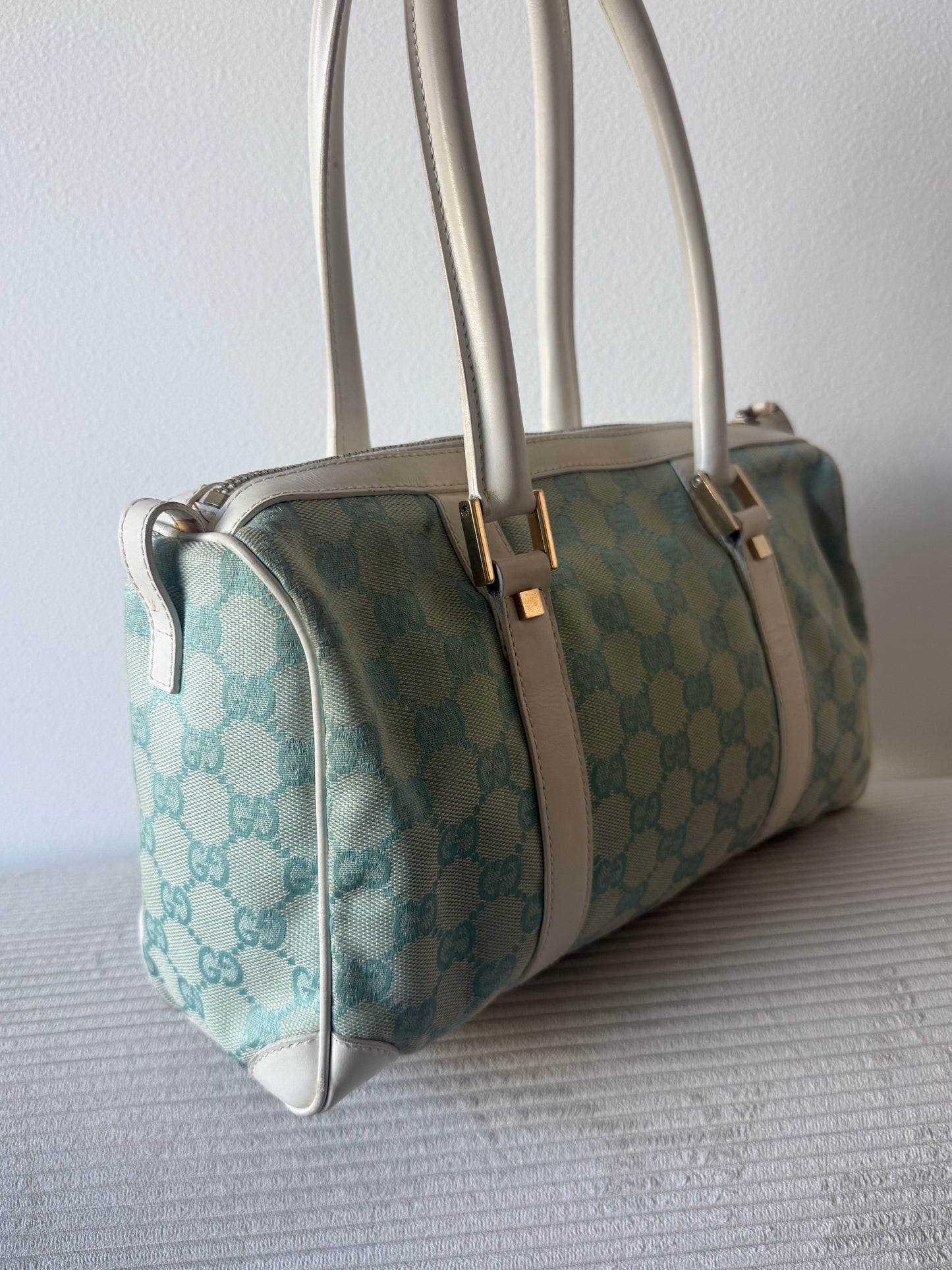 Gucci Turquoise Iridescent Monogram Bag