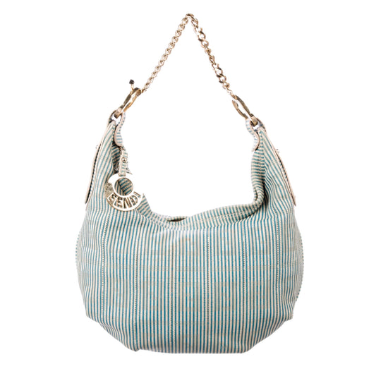 Fendi Denim Perforated Hobo Bag
