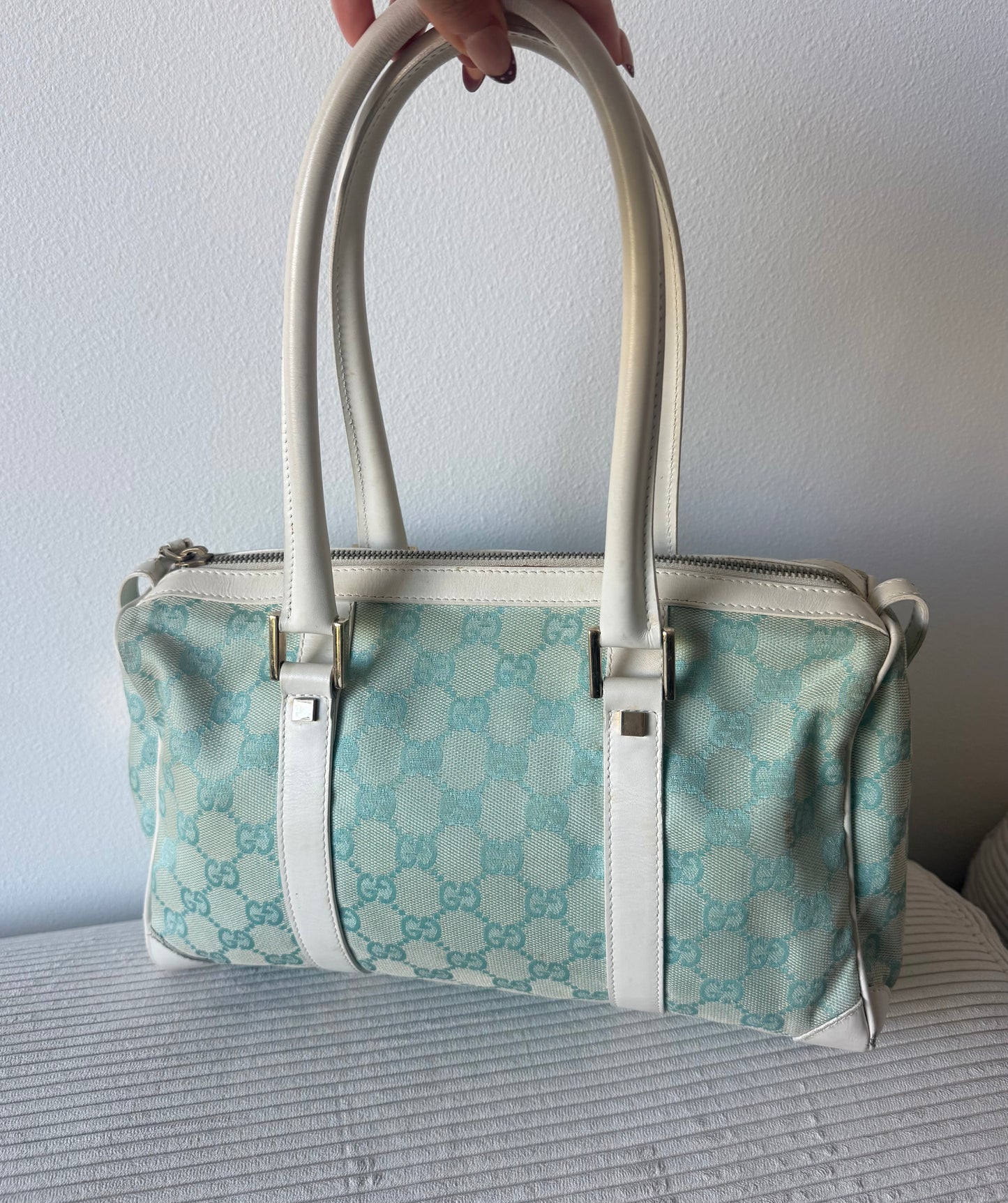 Gucci Turquoise Iridescent Monogram Bag