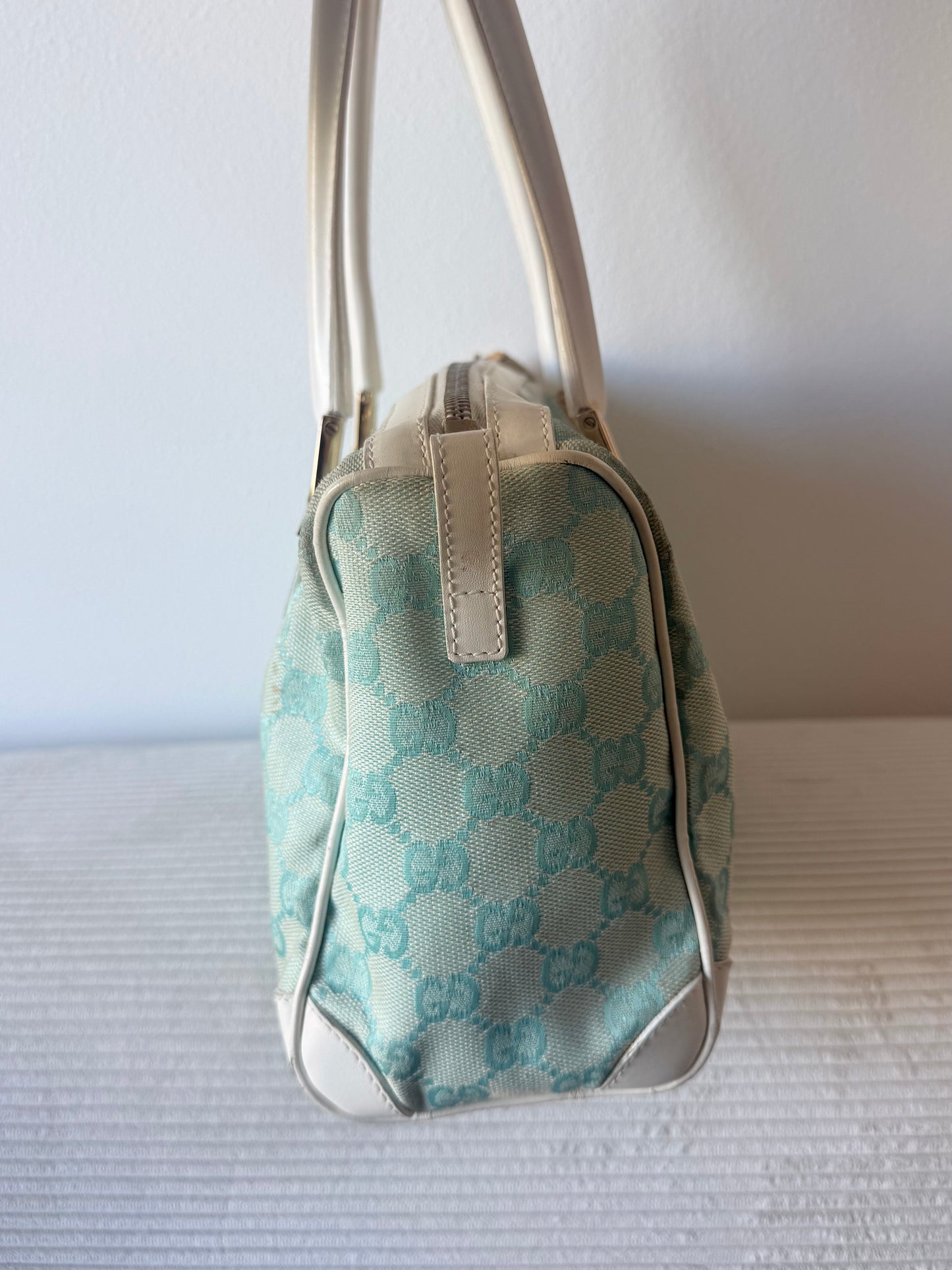 Gucci Turquoise Iridescent Monogram Bag