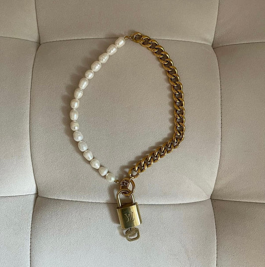 Reworked LV Pearl Lock Chain