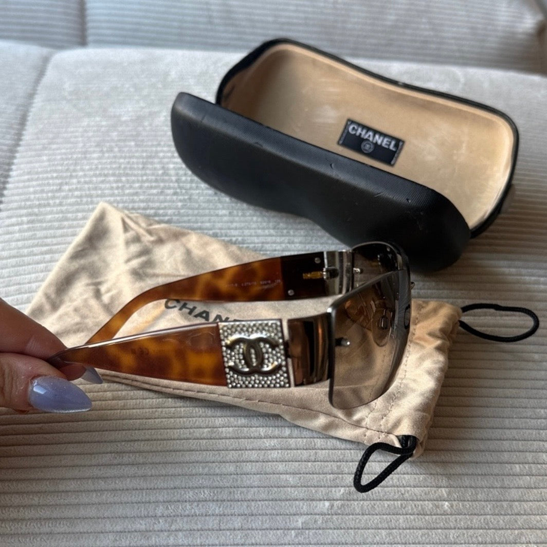 Chanel Tortoise Diamante Sunglasses