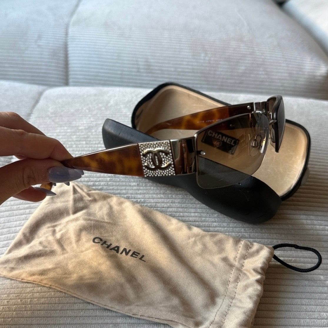 Chanel Tortoise Diamante Sunglasses