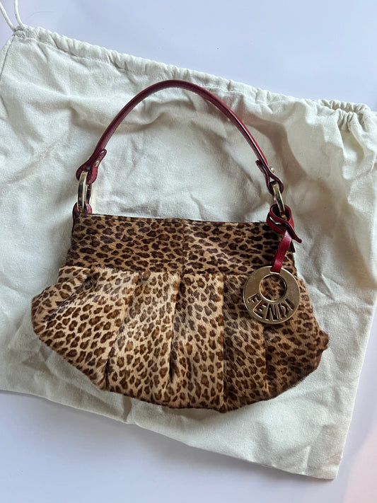 Fendi Leopard Ponyhair Mini Chef Bag