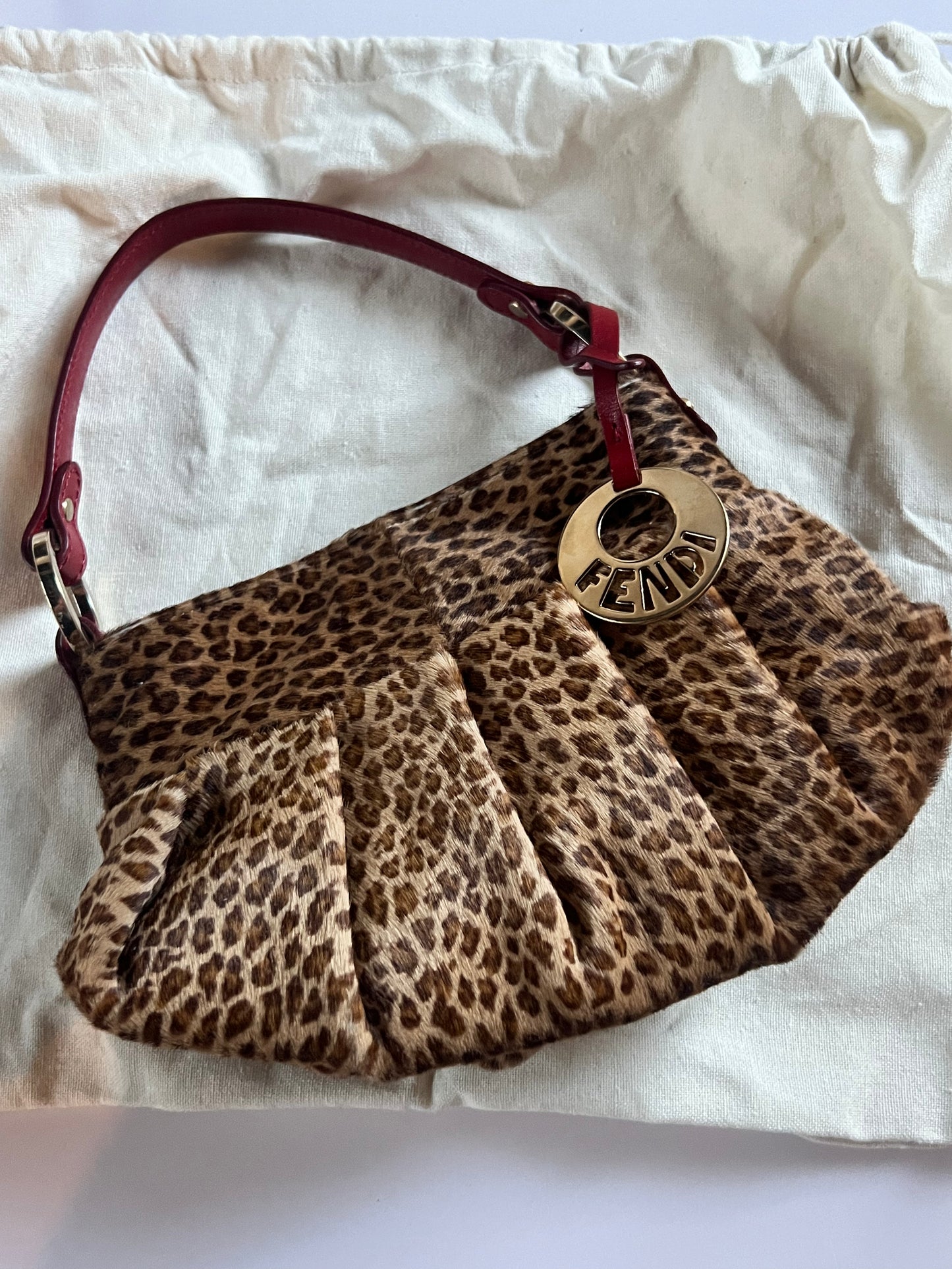Fendi Leopard Ponyhair Mini Chef Bag