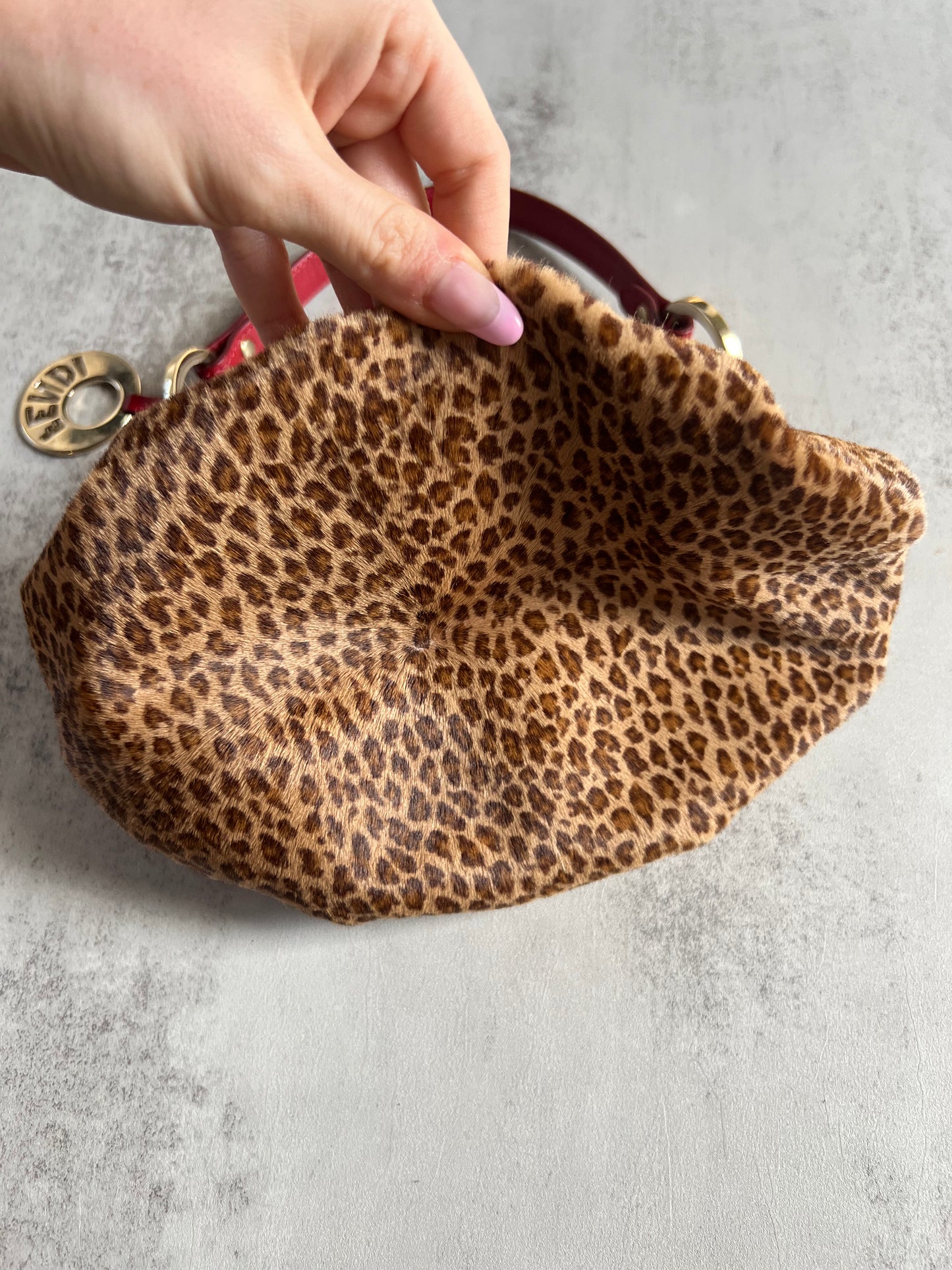 Fendi Leopard Ponyhair Mini Chef Bag
